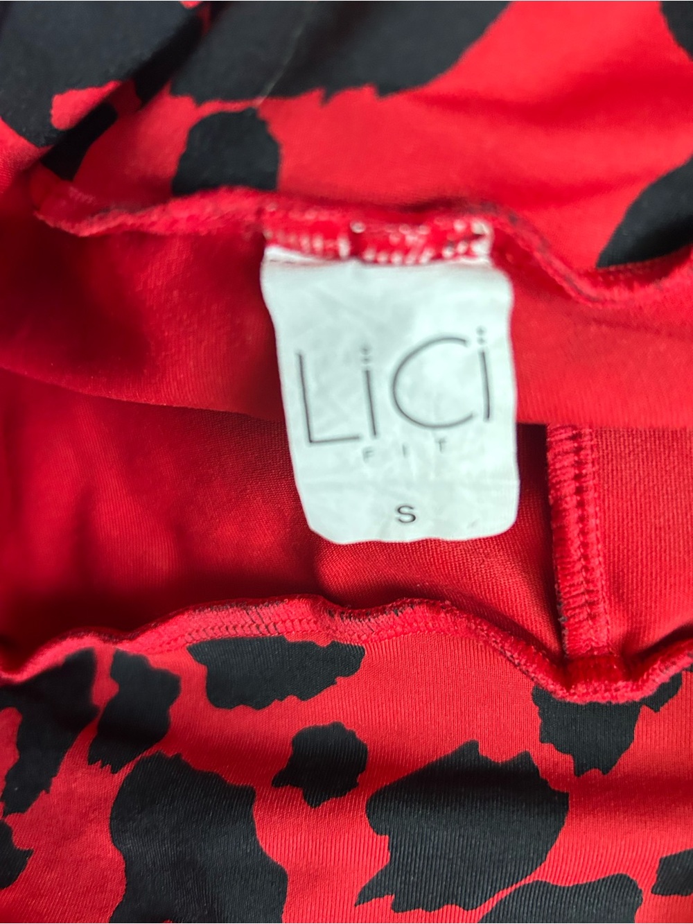 Lici Fit High-Rise Red Leopard Print Women's Active Leggings Size Small - Picture 7 of 8